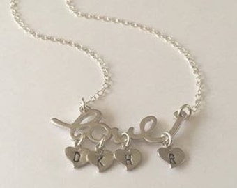 Love pendant with hearts