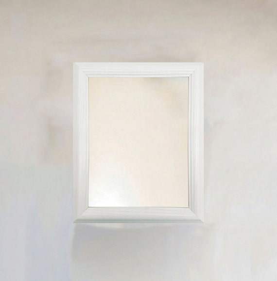 White Wash Wood Grain Framed Wall Mirror Size 8x10 11x14 16x20 Image 0