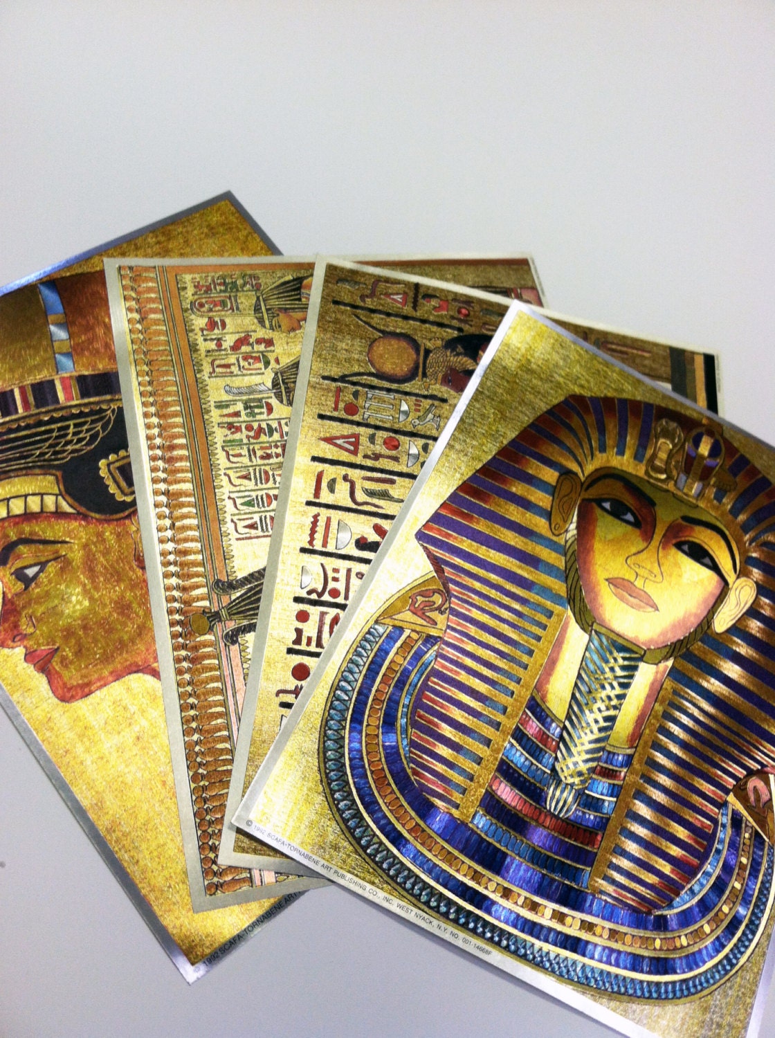 Egyptian Art Metal Etching Mini Prints Set of 4 Metallic / 90s ...