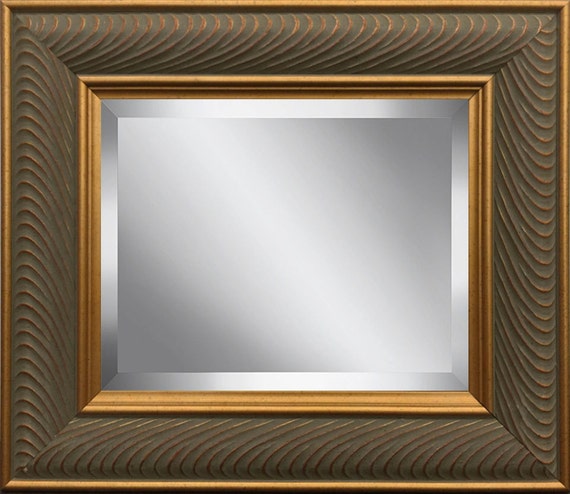 Gold And Grey Vintage Art Deco Framed Beveled Wall Mirror Sizes 8x10 11x14 16x20 24x26 24x36 20x40 30x36 30x40 36x48 Coustom