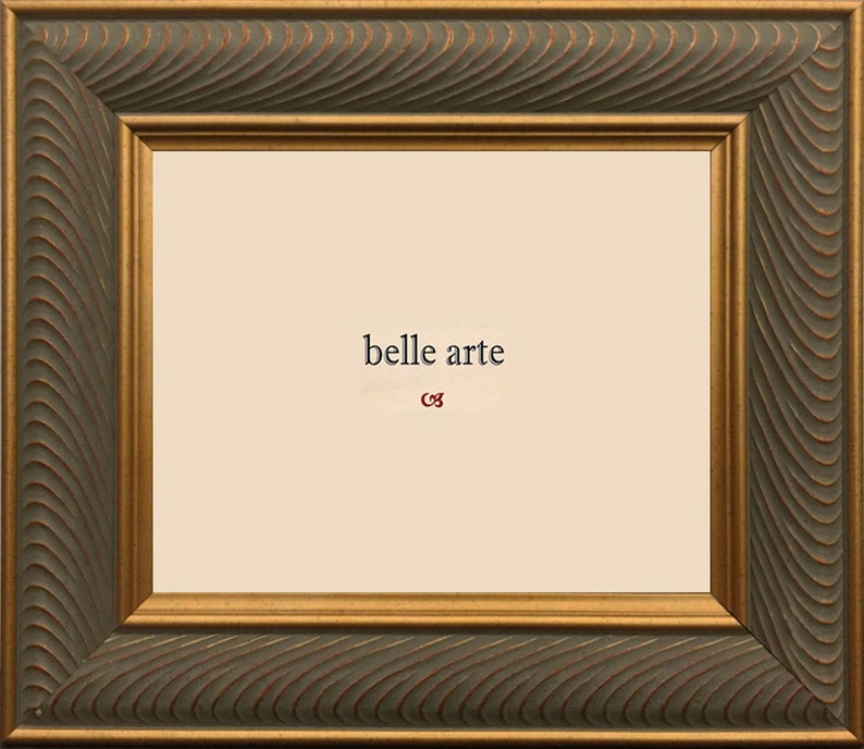 Sizes 4x6 5x7 8x10 11x14 12x16 16x20 20x24 24x36 Gold and Pale Grey Italianate Picture Frame