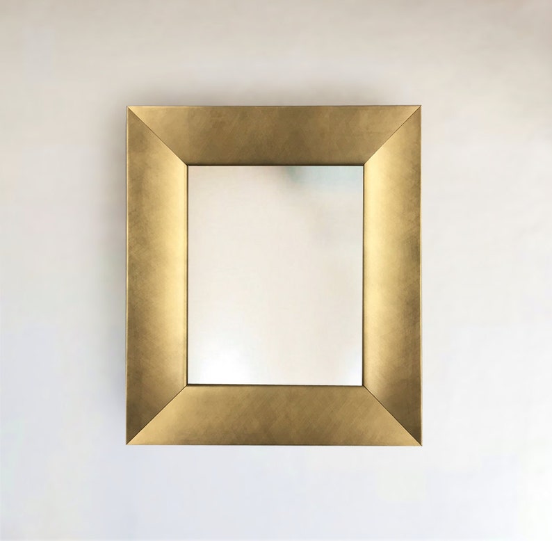 Modern Brushed Gold Framed Wall Mirror Inside Size 8x10 11x14 Etsy