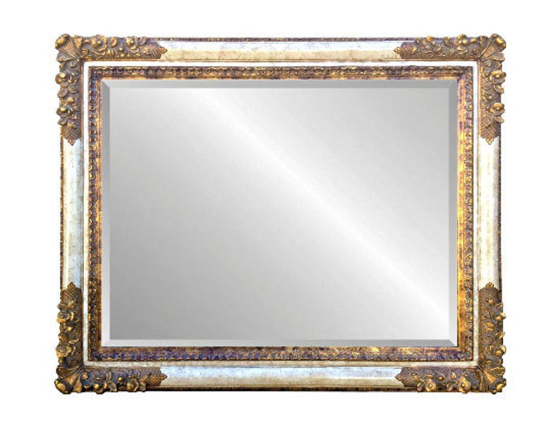 Antiqued Ornate White Faux Marble Framed 36 X 48 Or 24 Mirror