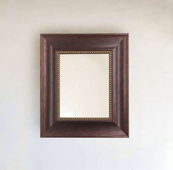 Mahogany And Gold Framed Wall Mirror Inside Sizes 8 X 10 11 14 16 20 24 26 36 40 30 36x48 More Custom