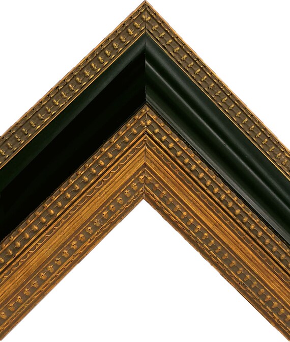 Large Vintage Ornate Black And Gold Wooden Framed Mirror Sizes 8x10 11x14 16x20 24x30 24x36 20x40 30x36 30x40 36x48 Custom