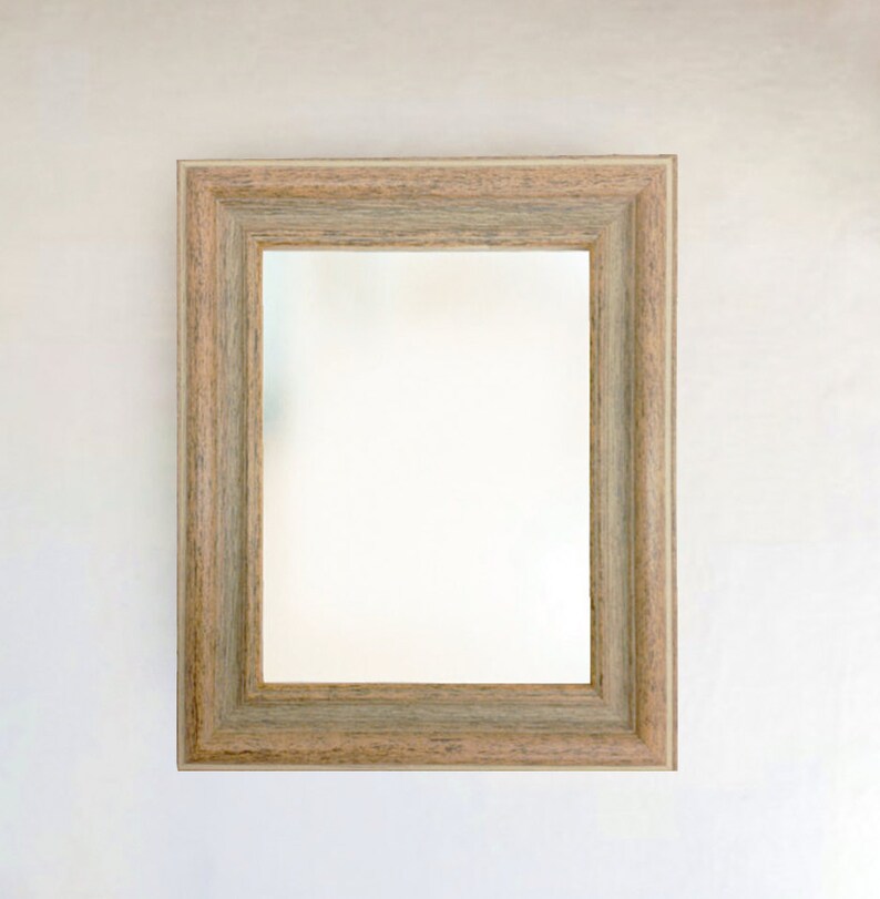 Vintage Rustic Wood Framed Bevelled Mirror INSIDE Size 8x10 Etsy