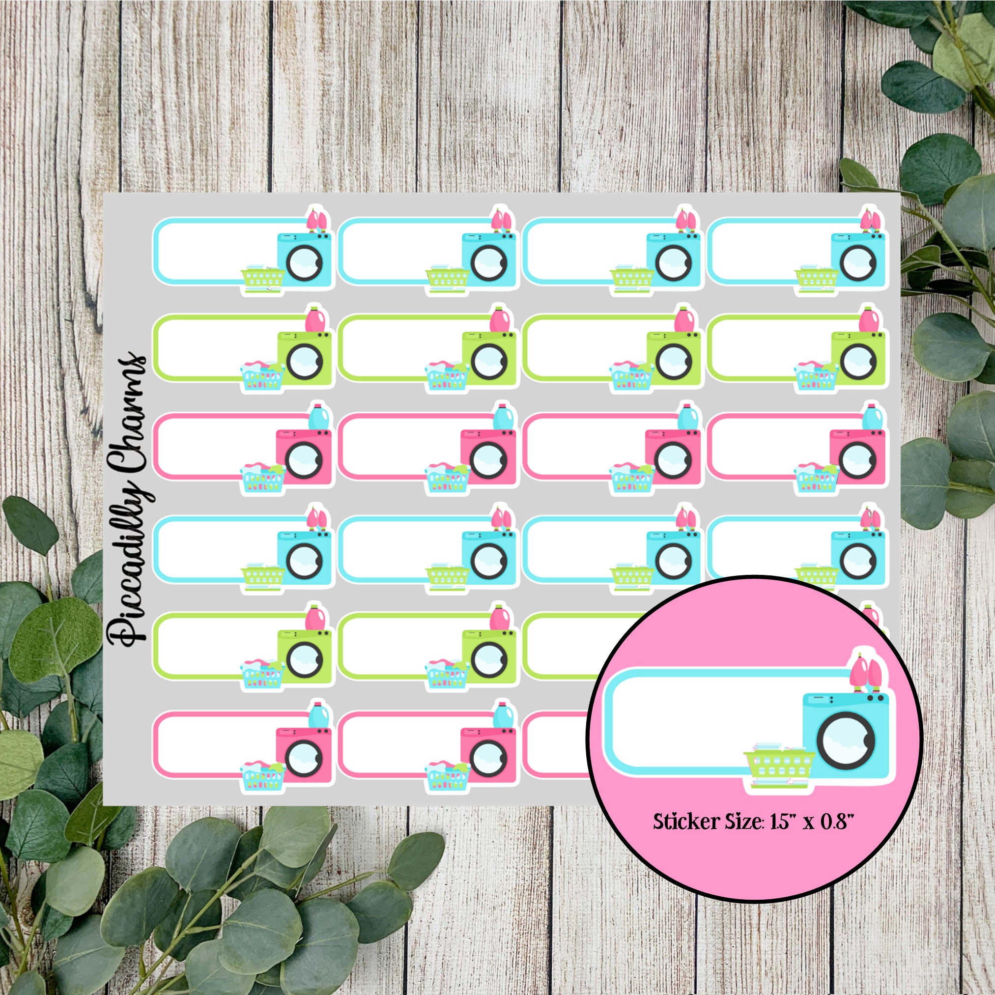 Laundry Script Box Stickers | Set of 24 Laundry Planner Stickers - Etsy