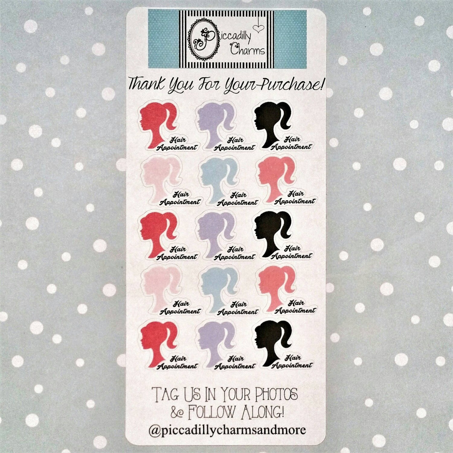 Hair Appointment Planner Stickers Piccadilly Charms Etsy