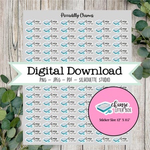Druckbare Katzentoilette Aufkleber | Digitaler Download Planner Aufkleber | Silhouette Aufkleber | Sticker drucken und ausschneiden