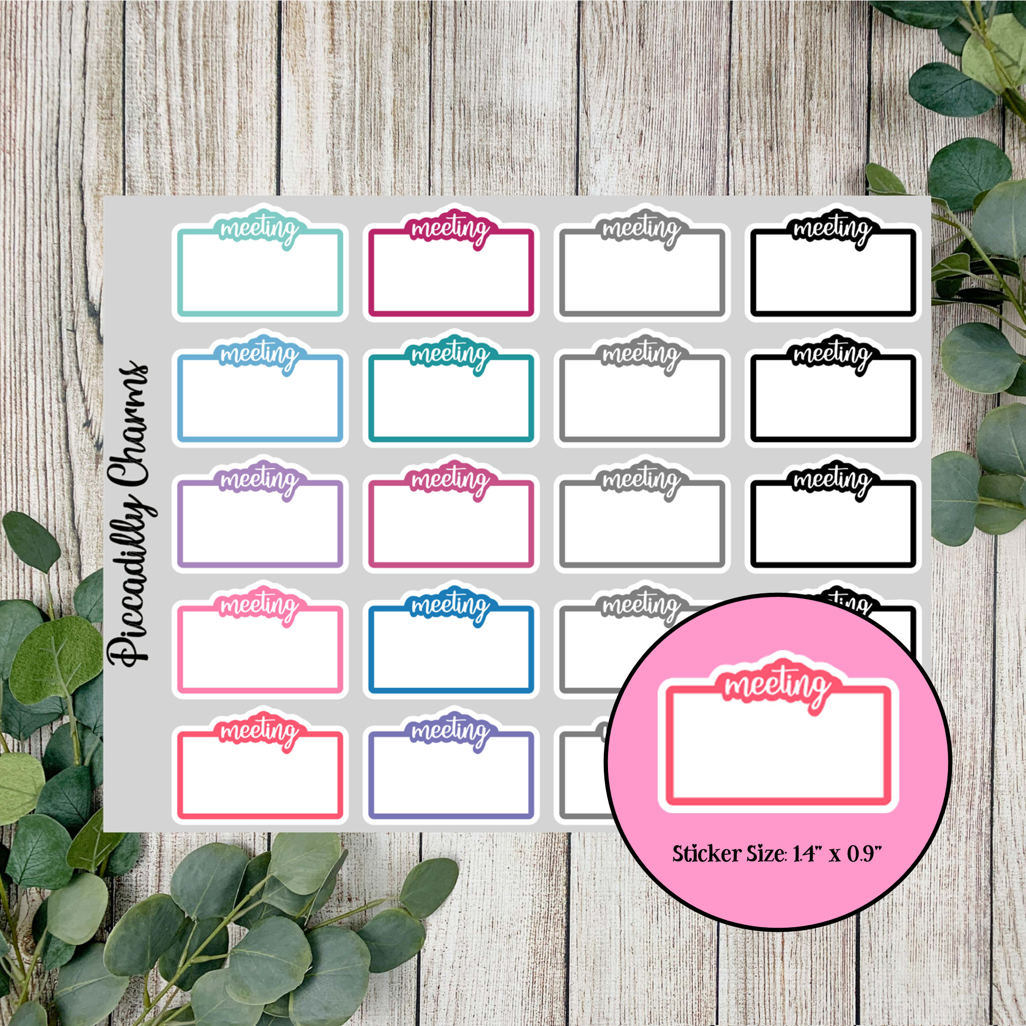 Meeting Script Box Stickers (medium) | Set of 20 Meeting Planner ...