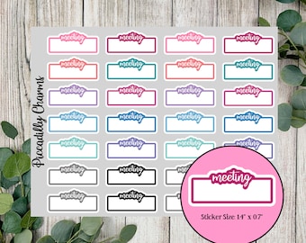 Meeting Script Box Stickers (Small) | Set of 28 Meeting Planner Stickers