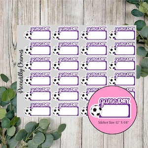 Soccer Game Day Stickers | Set of 24 Soccer Game Day Planner Stickers