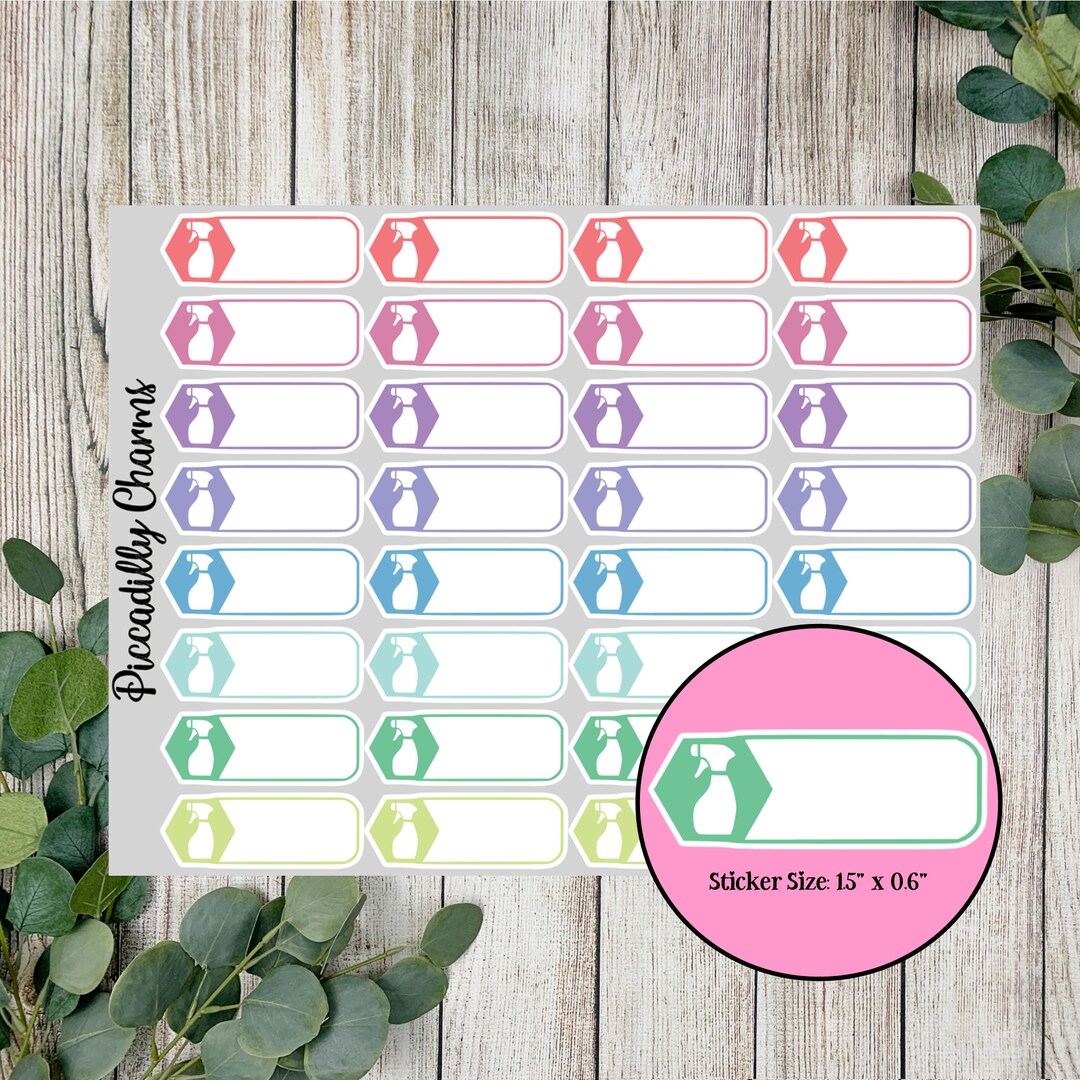 Cleaning Script Box Stickers | Set of 32 Cleaning Planner Stickers - Etsy