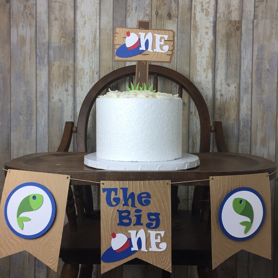 Catching The Big One Fishing Banner Cake Topper Etsy
