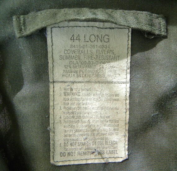 Vintage TRASHED US Military Issue Flight Suit --S… - image 10