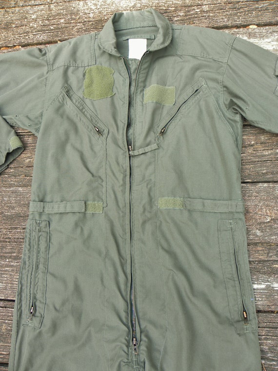 Vintage TRASHED US Military Issue Flight Suit --S… - image 7