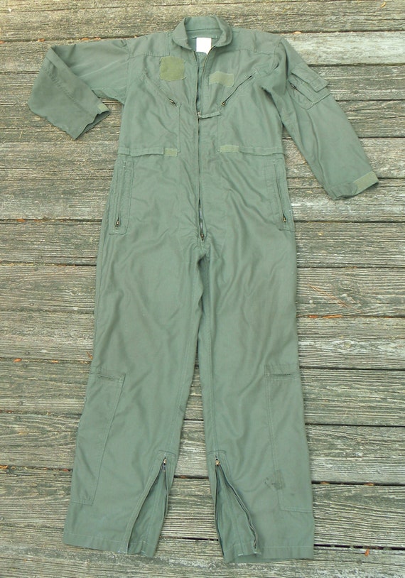 Vintage TRASHED US Military Issue Flight Suit --S… - image 2