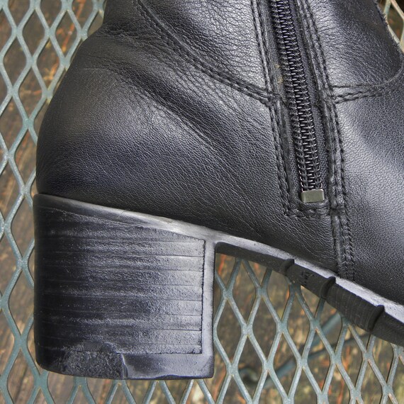 Vintage HARLEY-DAVIDSON Black Leather Moto Boots-… - image 9
