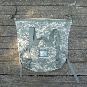 Vintage US Military Issue Digital CAMOUFLAGE JSLIST Back Pack -Canvas Protective carry Bag, stuff cover sack