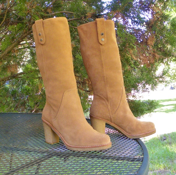 UGG Suede Leather Ruffout Western Boots Tan w/sof… - image 4