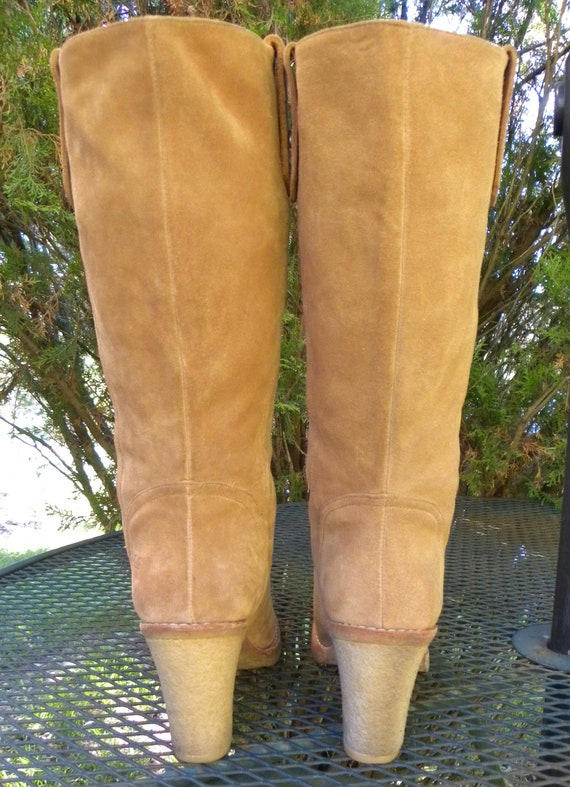 UGG Suede Leather Ruffout Western Boots Tan w/sof… - image 10