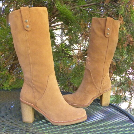 UGG Suede Leather Ruffout Western Boots Tan w/sof… - image 5