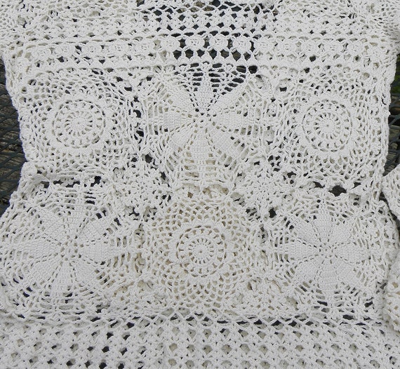 Vintage NOS crocheted ISDA Sweater Drapey V-neck … - image 8