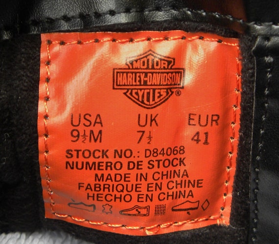 Vintage HARLEY-DAVIDSON Black Leather Moto Boots-… - image 10