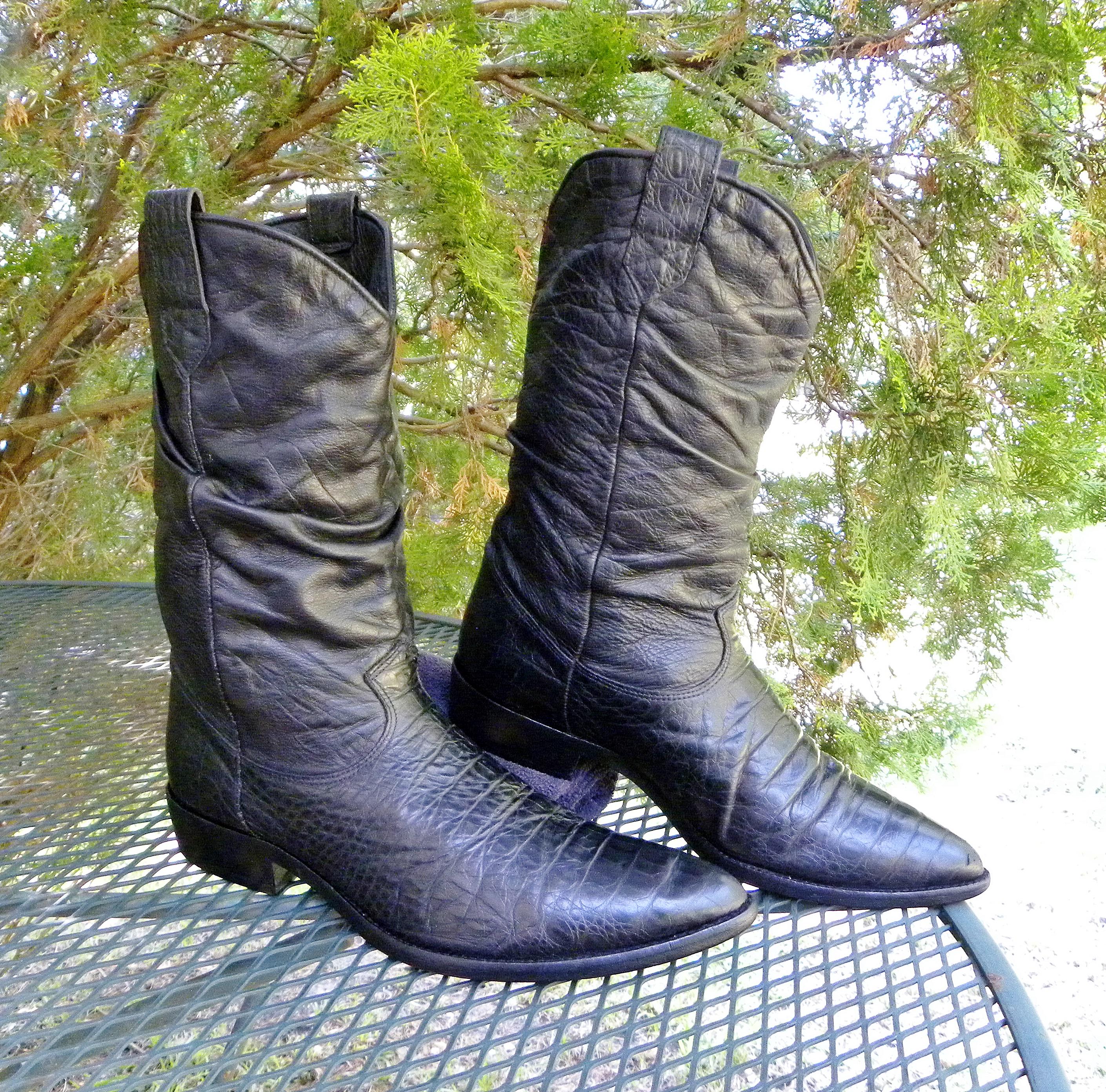 Mens Rare Vintage Zodiac USA Leather Western Boots 11.5 Mens Rare Vintage Zodiac USA Leather Western Boots 11.5