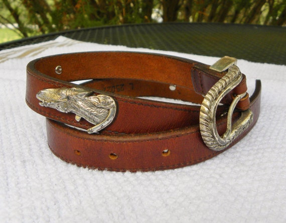 Vintage BRIGHTON Kids Thin Western Belt --Run 4 t… - image 1