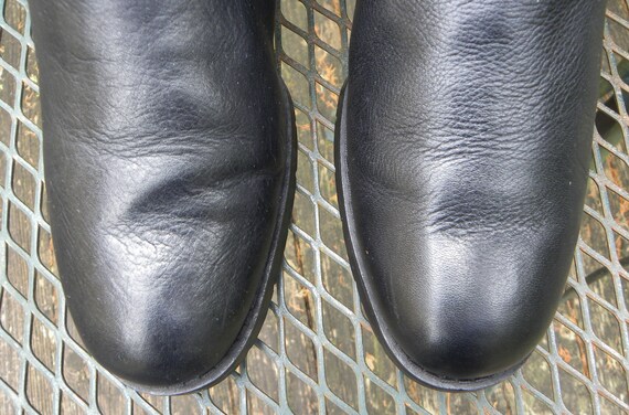 Vintage HARLEY-DAVIDSON Black Leather Moto Boots-… - image 7