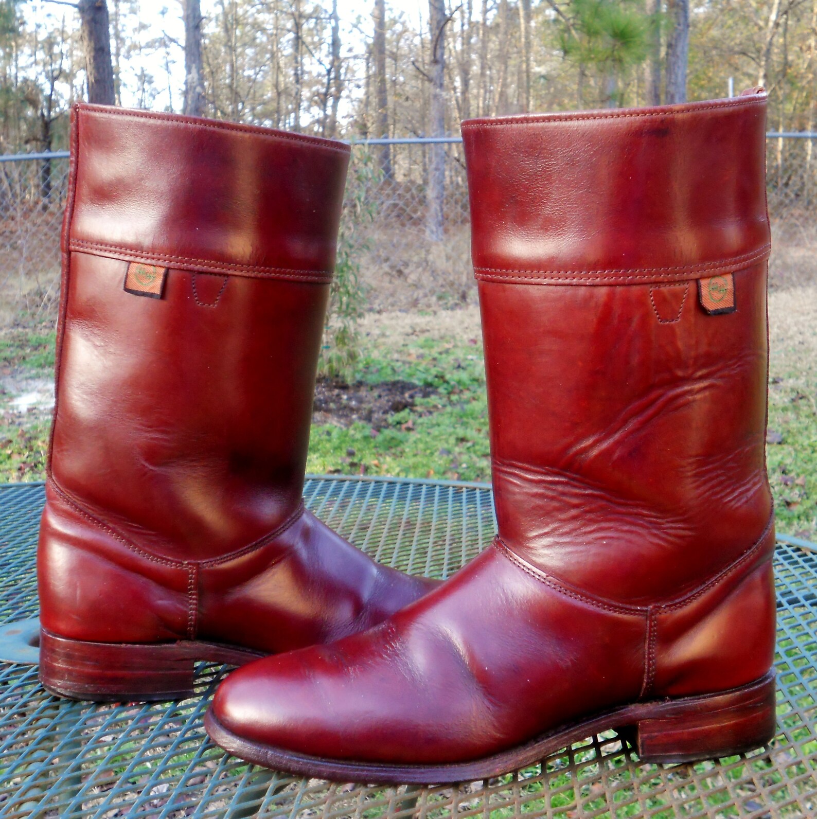 Vintage USA DOUBLE H Leather JOCKEY Boots 11 Brown Etsy