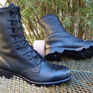 Vintage 1989 ROSEARCH USA Military Issue BOOTS Black Leather  display picture 3