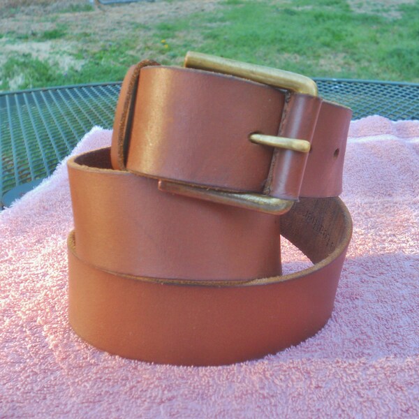 Vintage Timberland Leather Western Belt Brown Minamalist Sturdy Working Belt--size 36