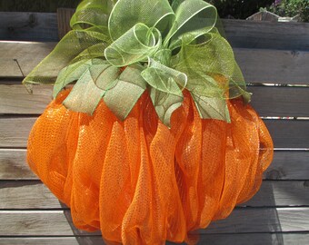 Pumpkin Wreath Pumpkin Deco Mesh Wreath Fall Wreath Halloween Wreath Thanksgiving Wreath Fall Decor Pumpkin Decor Fall Pumpkin Door Wreath