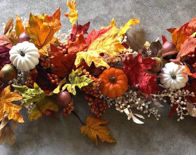 Fall Table Swags Fall Table Decor Fall Leaf Centerpiece Thanksgiving Pumpkin Table Swag ...