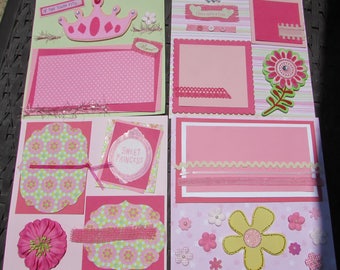 8" X 8" Scrapbook Baby Girl Scrapbook Handmade Scrapbook Pink Princess Scrapbook Pre-made Girl Tiara Photo Album Princes Bear Photo Album