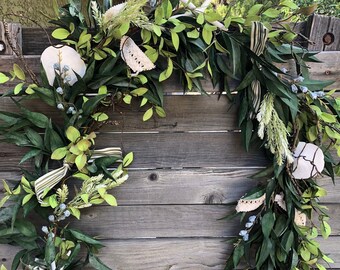 Summer Starfish Greenery Spring Eucalyptus Garland Sand Dollar Mantel Swag Everyday Greenery Garland Beach Theme Table Decor Sea Garland