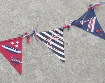 4th Of July Garland July 4th Banner Stars Stripes Triangle Mantel Decor Red White Blue Garland Independence Day Swag July 4th Pennant Decor