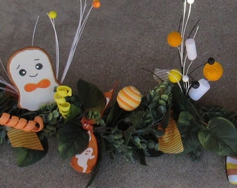 Halloween Ghost Garland Ghost Cookie Swag Halloween Mantel Greenery Candy Corn Table Decor Ghost Centerpiece Halloween Marshmallow Garland