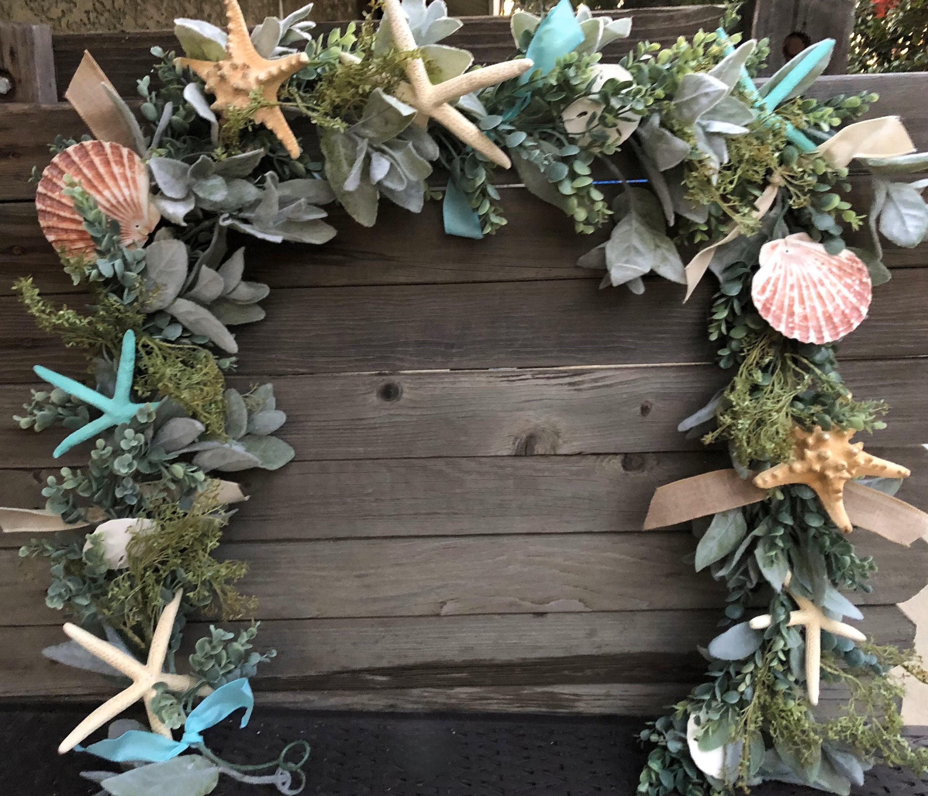 Summer Garland Beach Mantel Swag Beach Door Decor Starfish Table