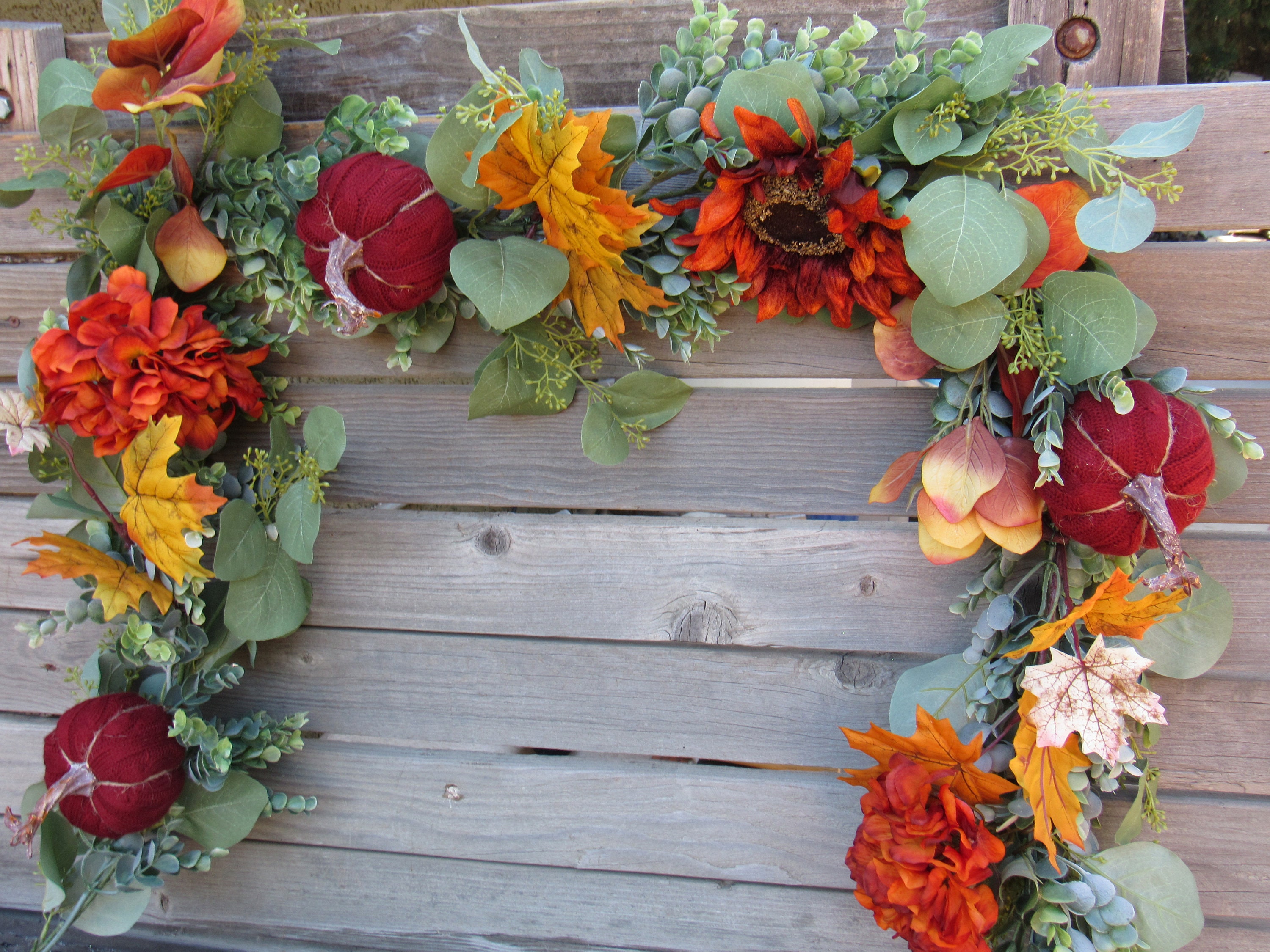 Fall Pumpkin Garland Fall Sunflower Swag Thanksgiving Garland | Etsy