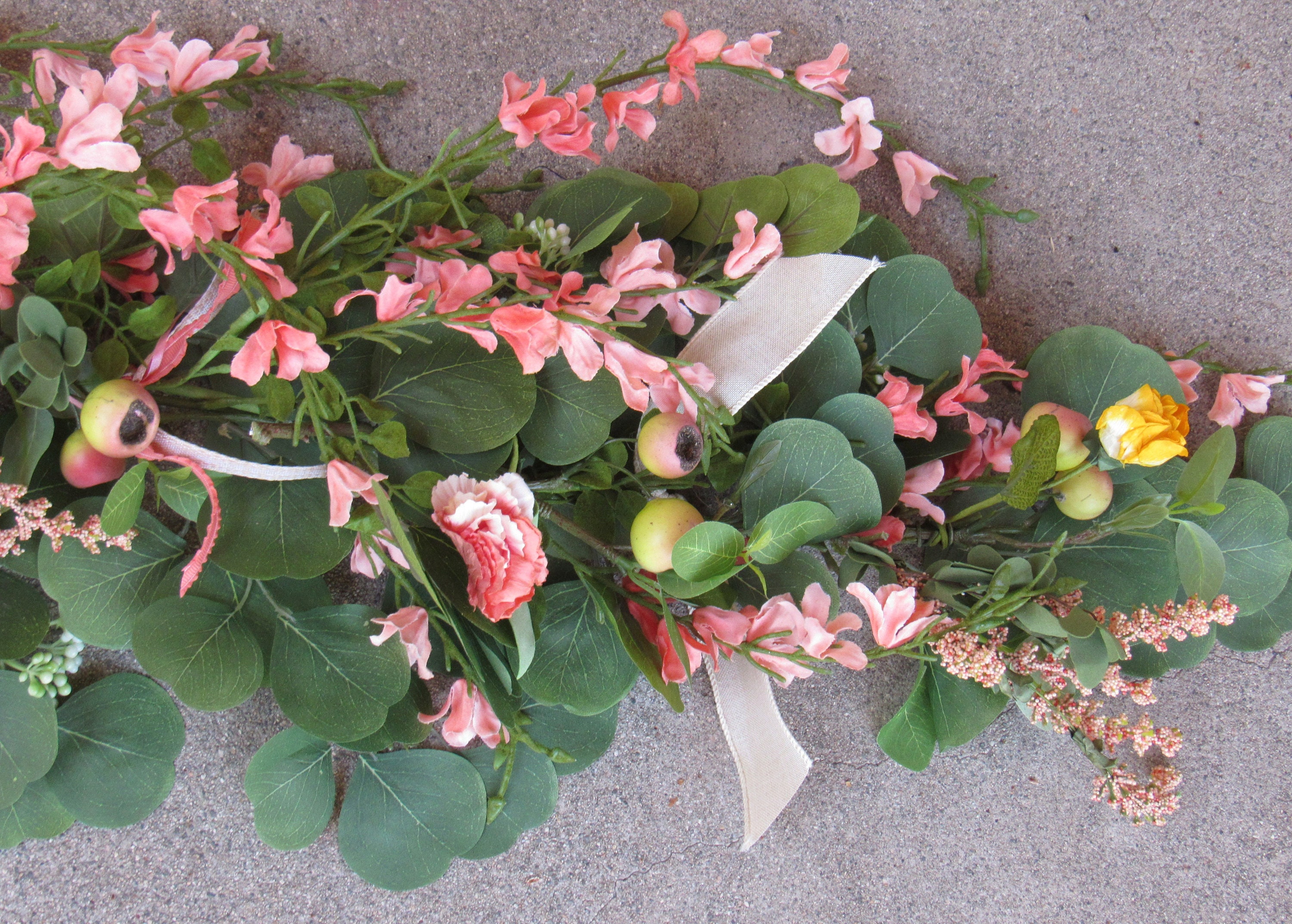 Peach Blossom Garland Flower Greenery Summer Peach Flower Etsy.de