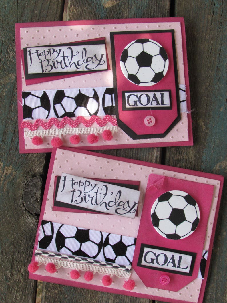 Paper Party Supplies Birthday Cards Birthday Soccer Cards Kids Birthday Cards Boy Girl Soccer Cards Sports Themed Cards Happy Birthday Cards Goal Cards Handmade Custom Cards