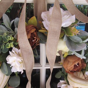 Fall Pumpkin Wreath Fall Gourd Wreath Fall Peony Door Decor Hydrangea Rose Wreath Thanksgiving White Pumpkin Wreath Fall Greenery Wreath bild 5