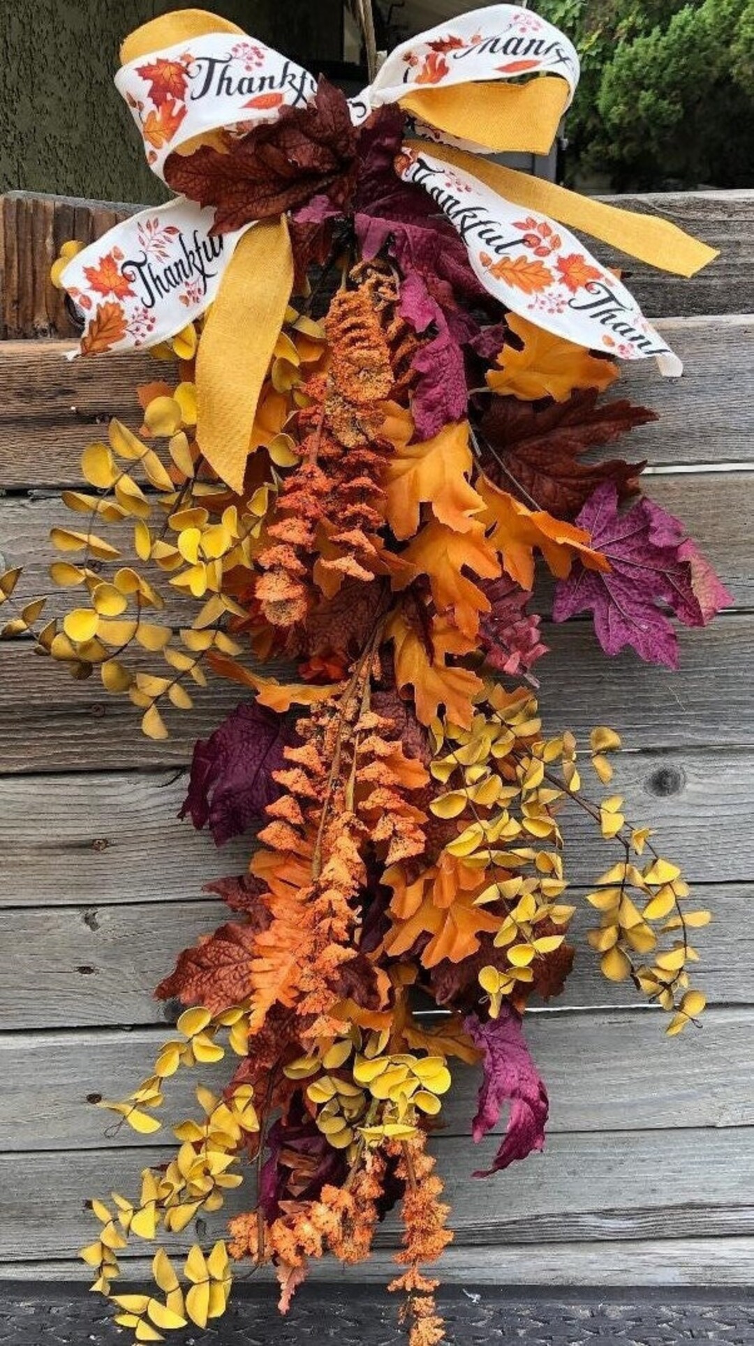 Thanksgiving Swag Fall Door Decor Thanksgiving Door Swag Etsy