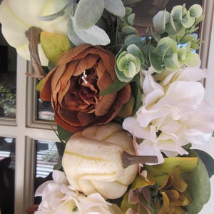 Fall Pumpkin Wreath Fall Gourd Wreath Fall Peony Door Decor Hydrangea Rose Wreath Thanksgiving White Pumpkin Wreath Fall Greenery Wreath bild 10