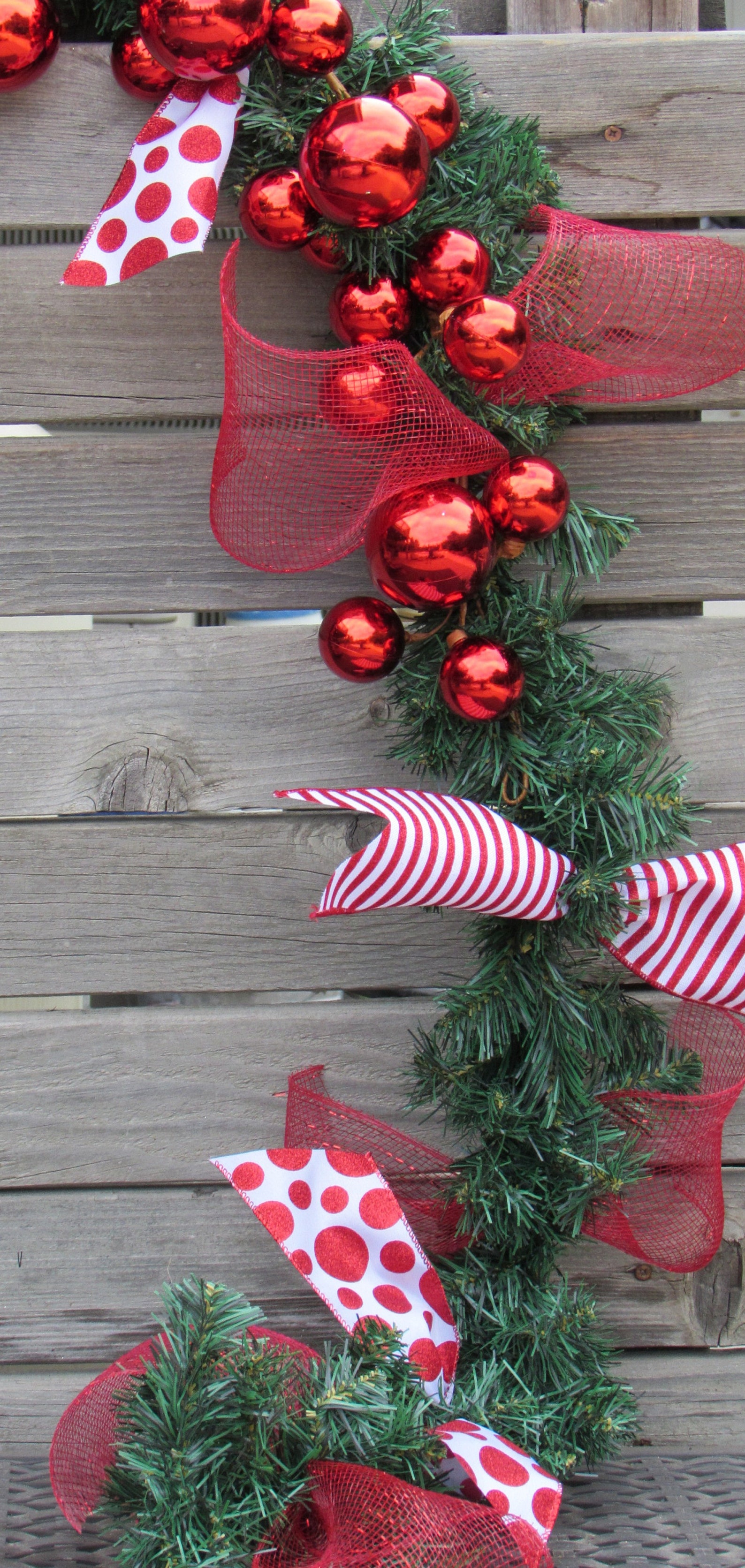 9' Christmas Garland Christmas Ball Swag Holiday Door Etsy