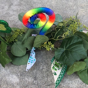 St. Patrick's Day Garland St. Pat's Table Decor Shamrock Mantel Greenery St. Patrick's Day Rainbow Eucalyptus Swag St. Pat's Clover Greenery image 7