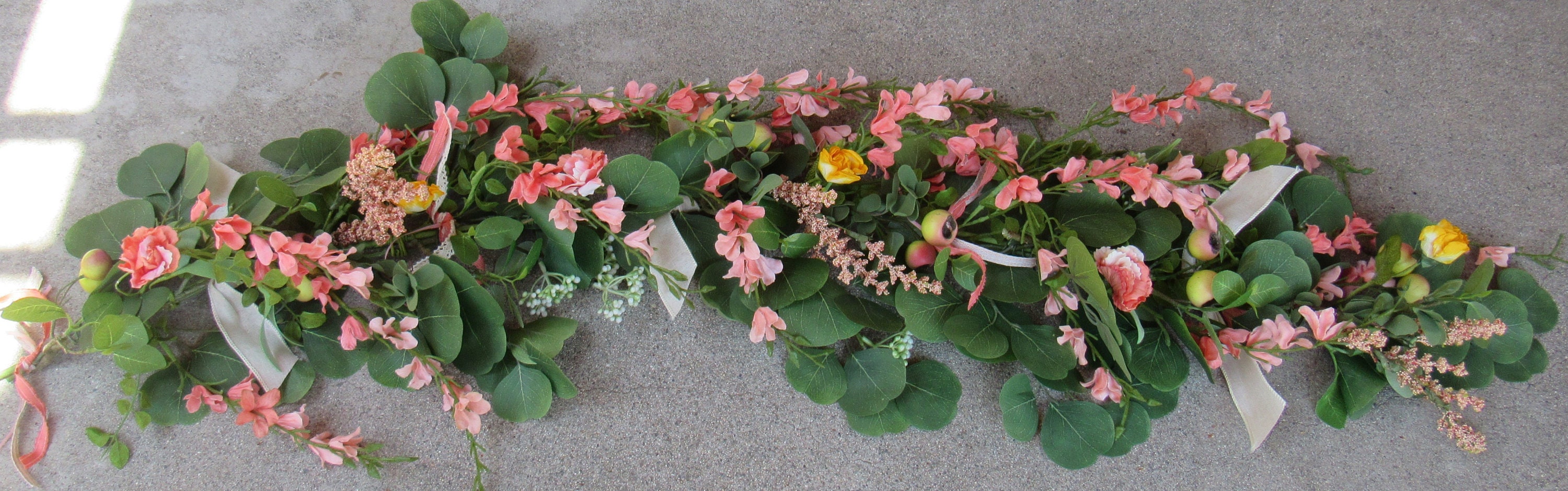 Peach Blossom Garland Flower Greenery Summer Peach Flower Etsy.de